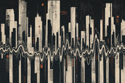 Dark Abstract Cityscape Wallpaper Modern Skyline Removable Geometric Skyscrapers Wall Decor design