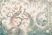 Chinoiserie Wallpaper Bird And Blossom Removable Magnolia Wall Decor design