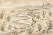Oriental Landscape Wallpaper Wetlands Winding River Wall Mural design