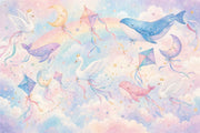 Watercolor Texture Wallpaper Pastel Sky Removable Dreamy Nursery Wall Decor design