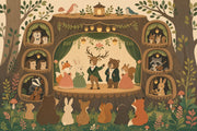 Woodland Wallpaper Forest Animals Treehouse Theater Wall Mural design
