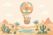 Hot Air Balloon Wallpaper Sky Desert Removable Wall Decor design