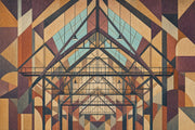 Industrial Interior Wallpaper Geometric Art Deco Removable Wall Decor design