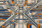 Abstract Geometric Wallpaper Architectural Industrial Modern Removable Wall Decor design