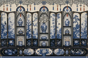 Chinoiserie Wallpaper Blue And White Porcelain Oriental Lattice Removable Wall Decor design