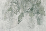 Tropical Leaves Wallpaper Palm Fronds Removable Sage Green Wall Decor design