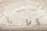 Woodland Animals Wallpaper Whimsical Nursery Removable Wall Decor design