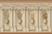 Classical Architecture Wallpaper Arched Niches Greek Key Border Wall Mural design