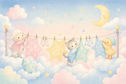 Pastel Sky Wallpaper Nursery Removable Watercolor Wall Decor design