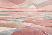 Abstract Landscape Wallpaper Sunrise Layered Mountains Wall Mural design