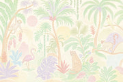 Tropical Jungle Wallpaper Pastel Removable Palm Trees Wall Decor design
