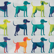 Playful Dogs Wallpaper Animal Print Geometric Illustration Decorative Mural design