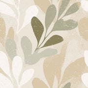 Botanical Wallpaper Abstract Leaves Neutral Beige Decorative Mural design
