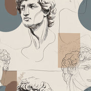 Line Art Wallpaper Geometric Shapes Greco Roman Decorative Mural design