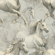 Horse Wallpaper Equine Removable Line Art Wall Double Roll design