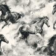 Galloping Wallpaper Watercolor Wash Ink Sketch Decorative Mural design