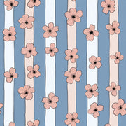 Peach Pink Blossoms Wallpaper Pastel Blue Removable Scandinavian Wall Double Roll design