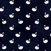 Swan Pattern Wallpaper Dark Navy Whimsical Decorative Mural design