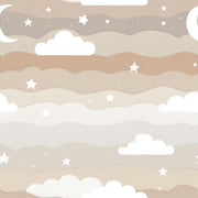 Neutral Sky Wallpaper Clouds Removable Stars Wall Double Roll design