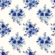 Blue Floral Wallpaper Indigo Removable Mosaic Dots Wall Double Roll design