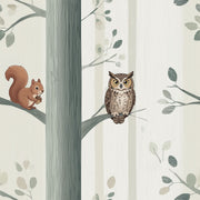 Woodland Wallpaper Forest Animals Owl Decorative Mural design