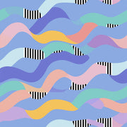 Abstract Waves Wallpaper Wavy Ribbons Pastel Color Blocking Decorative Mural design