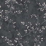 Botanical Vines Wallpaper Charcoal Gray Moody Elegant Decorative Mural design