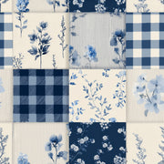 Patchwork Quilt Wallpaper Gingham Check Floral Botanical Removable Wall Decor design