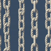 Nautical Rope Wallpaper Dark Navy Background Coastal Maritime Removable Wall Decor design