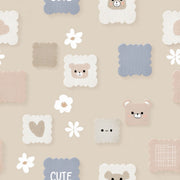Teddy Bear Wallpaper Nursery Pastel Decorative Mural design