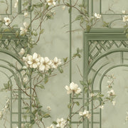 Muted Green Wallpaper Botanical Removable Floral Wall Double Roll design