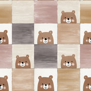 Checkered Wallpaper Cute Bear Nursery Decorative Mural design