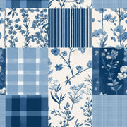 Patchwork Quilt Wallpaper Floral Botanical Plaid Checks Removable Wall Decor design