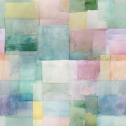 Geometric Blocks Wallpaper Watercolor Wash Removable Pastel Wall Double Roll design