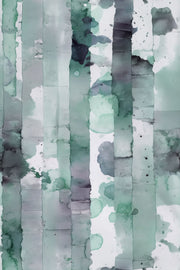 Watercolor Abstract Wallpaper Green Vertical Stripes Wall Mural design