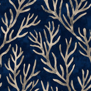 Coral Branches Wallpaper Dark Navy Coastal Removable Wall Decor design