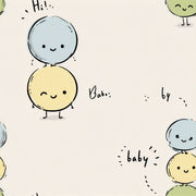 Cute Cartoon Wallpaper Pastel Removable Cream Background Wall Double Roll design