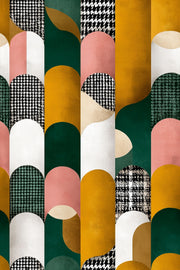 Mid Century Modern Wallpaper Retro Geometric Removable Wall Decor design