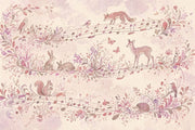 Woodland Animals Wallpaper Watercolor Whimsical Wall Mural design