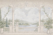 Classical Landscape Wallpaper Trompe L'Oeil Columns Wall Mural design