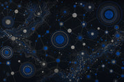 Celestial Constellation Wallpaper Dark Blue Network Wall Mural design