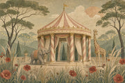 Vintage Circus Pavilion Wallpaper Safari Animals Wall Mural design