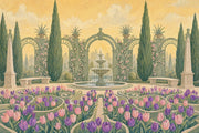 Garden Fountain Wallpaper Tuscan Arches Wall Mural design
