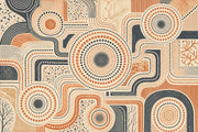 Abstract Dot Pattern Wallpaper Terracotta Circles Wall Mural design