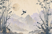 Chinoiserie Wallpaper Bamboo Removable Asian Landscape Wall Decor design
