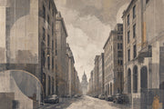 Urban Cityscape Wallpaper Architecture Removable Street Perspective Wall Decor design