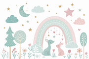 White Background Wallpaper Nursery Kids Room Wall Mural design