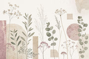 Pressed Flowers Wallpaper Botanical Eucalyptus Leaves Removable Wall Decor design