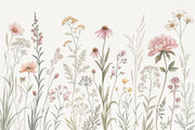 Muted Green Wallpaper Wildflower Removable Botanical Wall Decor design