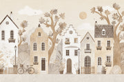 European Wallpaper Village Watercolor Removable Wall Decor design